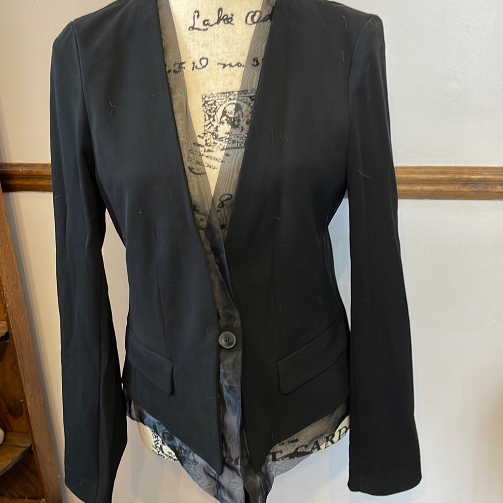 Gap blazer jacket with sheer detail